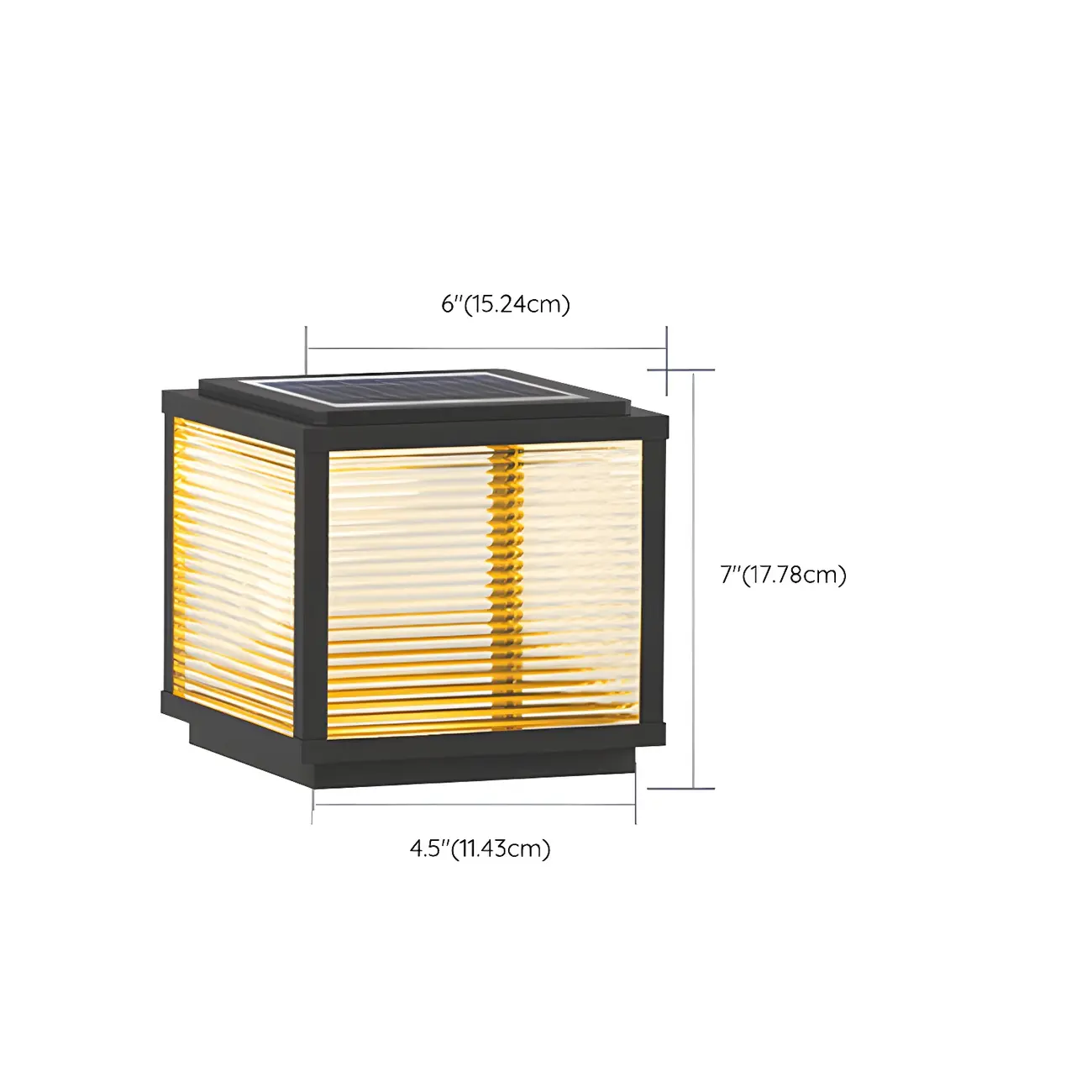Solar Black Metal Modern Cube Post Cap Light Image - 26 | homeyfad
