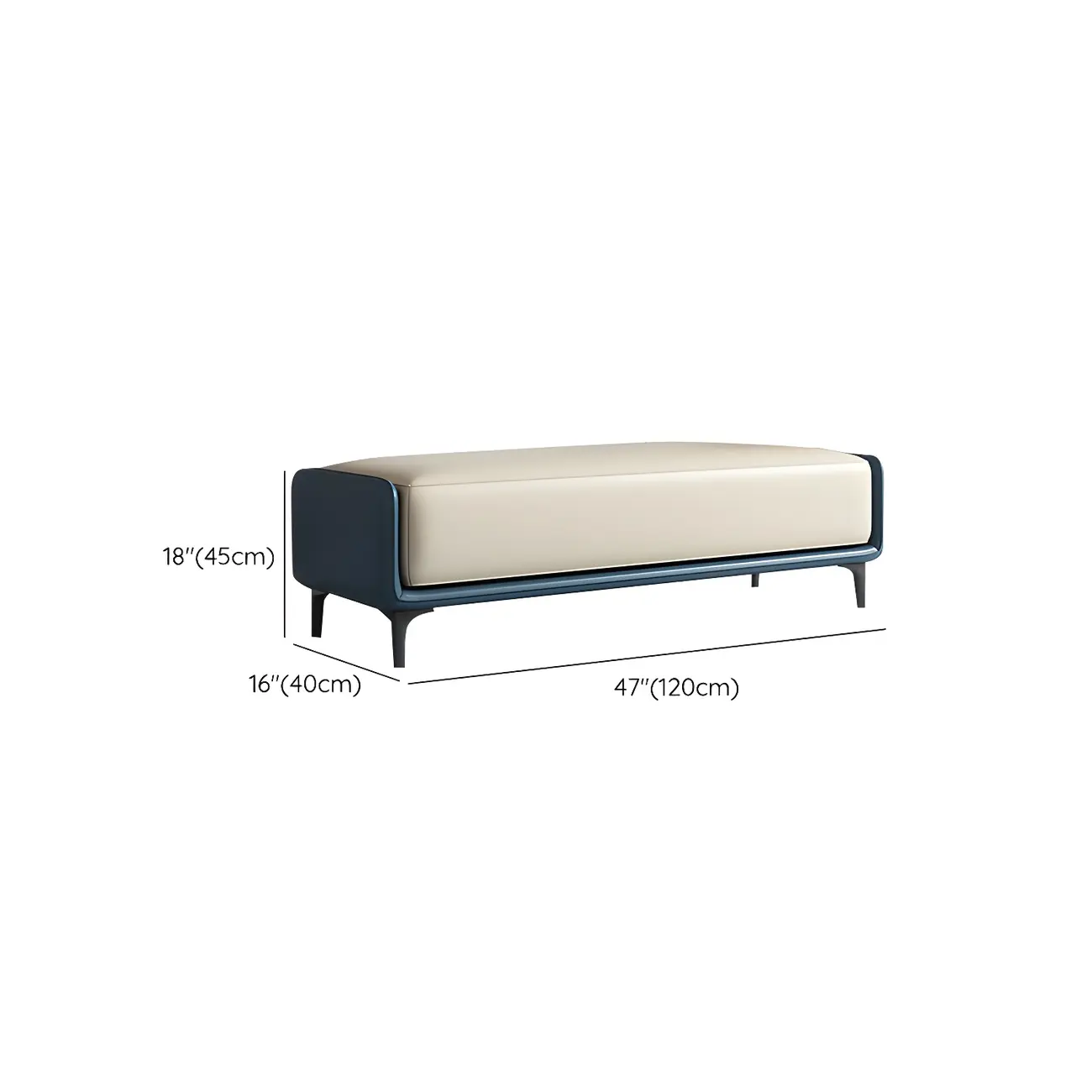 15" Wide Upholstered Rectangle Leather Bedroom Bench with Storage Image - 20 | homeyfad