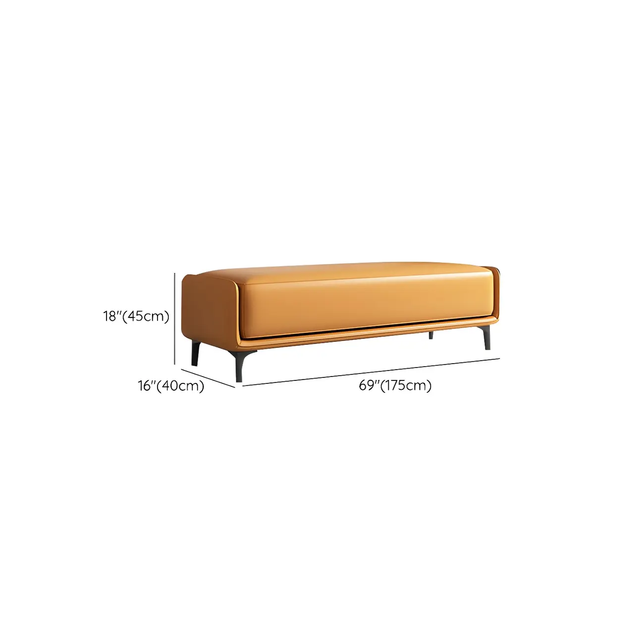 15" Wide Upholstered Rectangle Leather Bedroom Bench with Storage Image - 28 | homeyfad