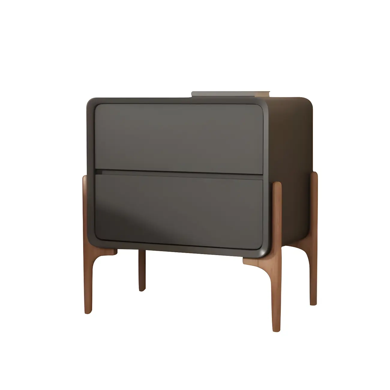 Morandi Cubic Leather Wood Small Bedside Table Image - 9 | homeyfad