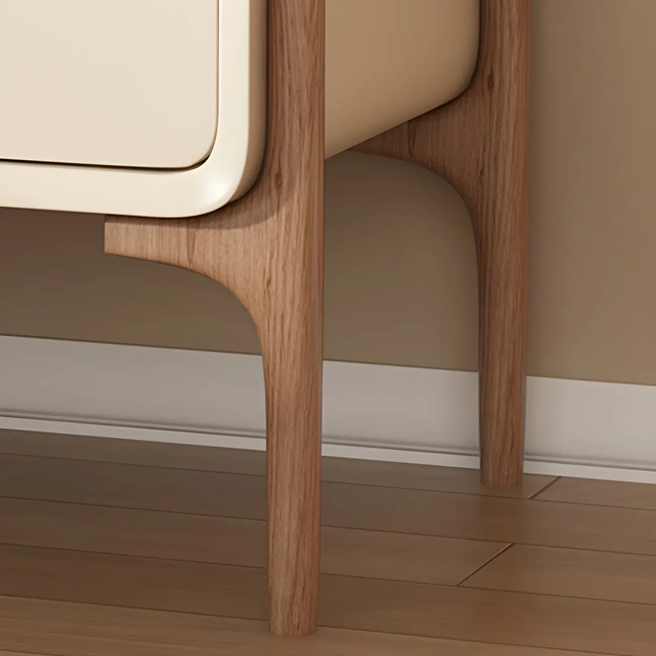 Morandi Cubic Leather Wood Small Bedside Table Image - 16 | homeyfad