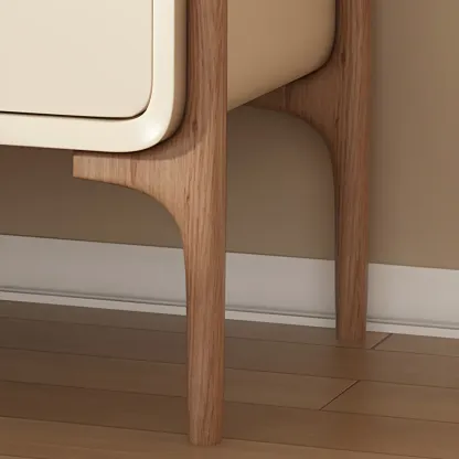 Morandi Cubic Leather Wood Small Bedside Table Image - 16