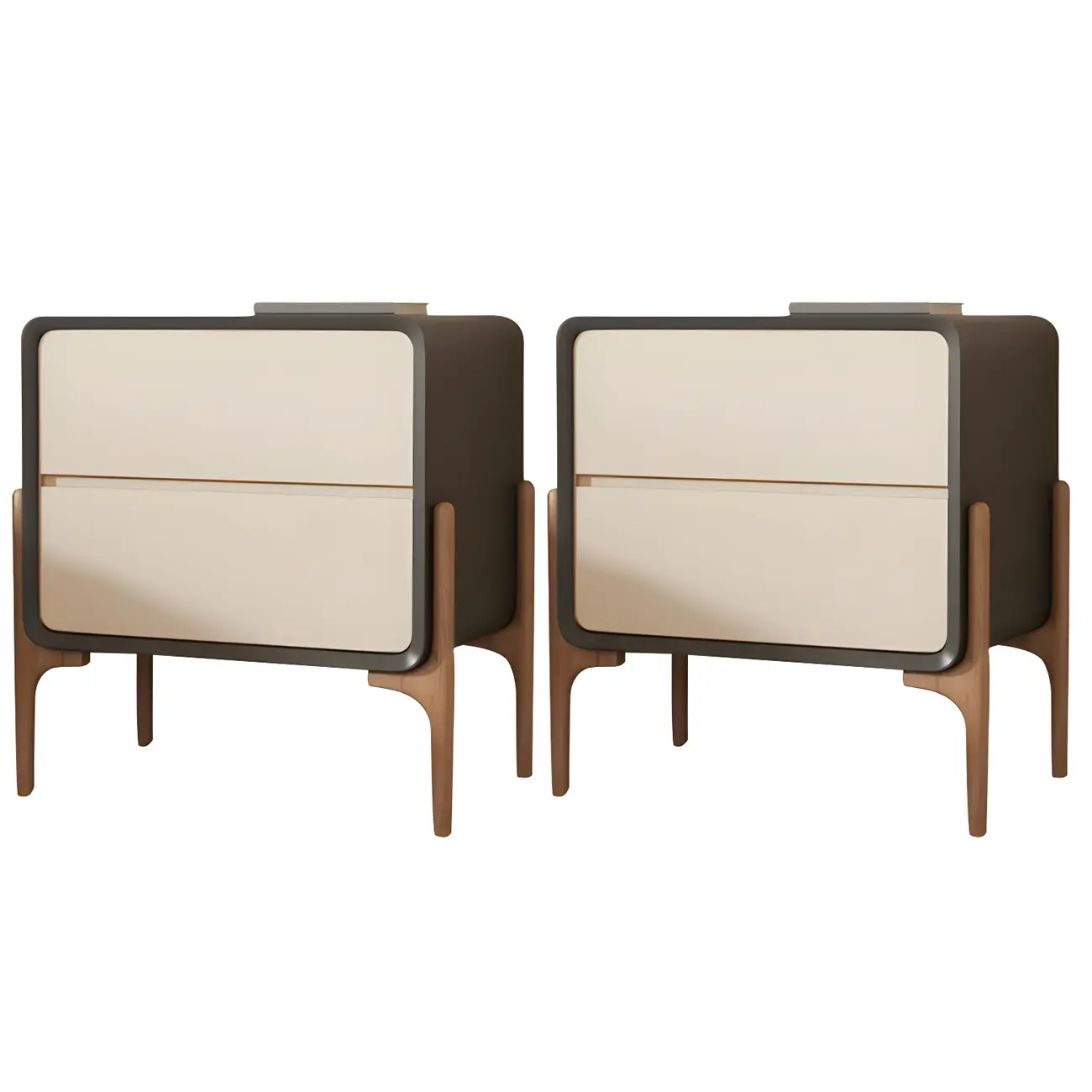 Morandi Cubic Leather Wood Small Bedside Table Image - 22 | homeyfad