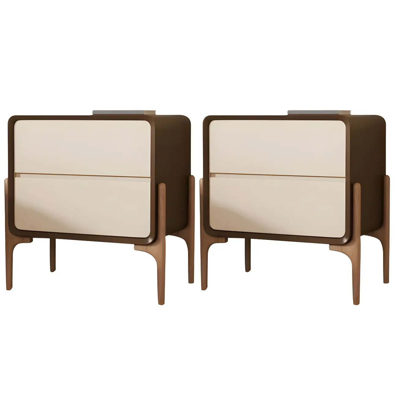 Morandi Cubic Leather Wood Small Bedside Table Image - 25 | homeyfad