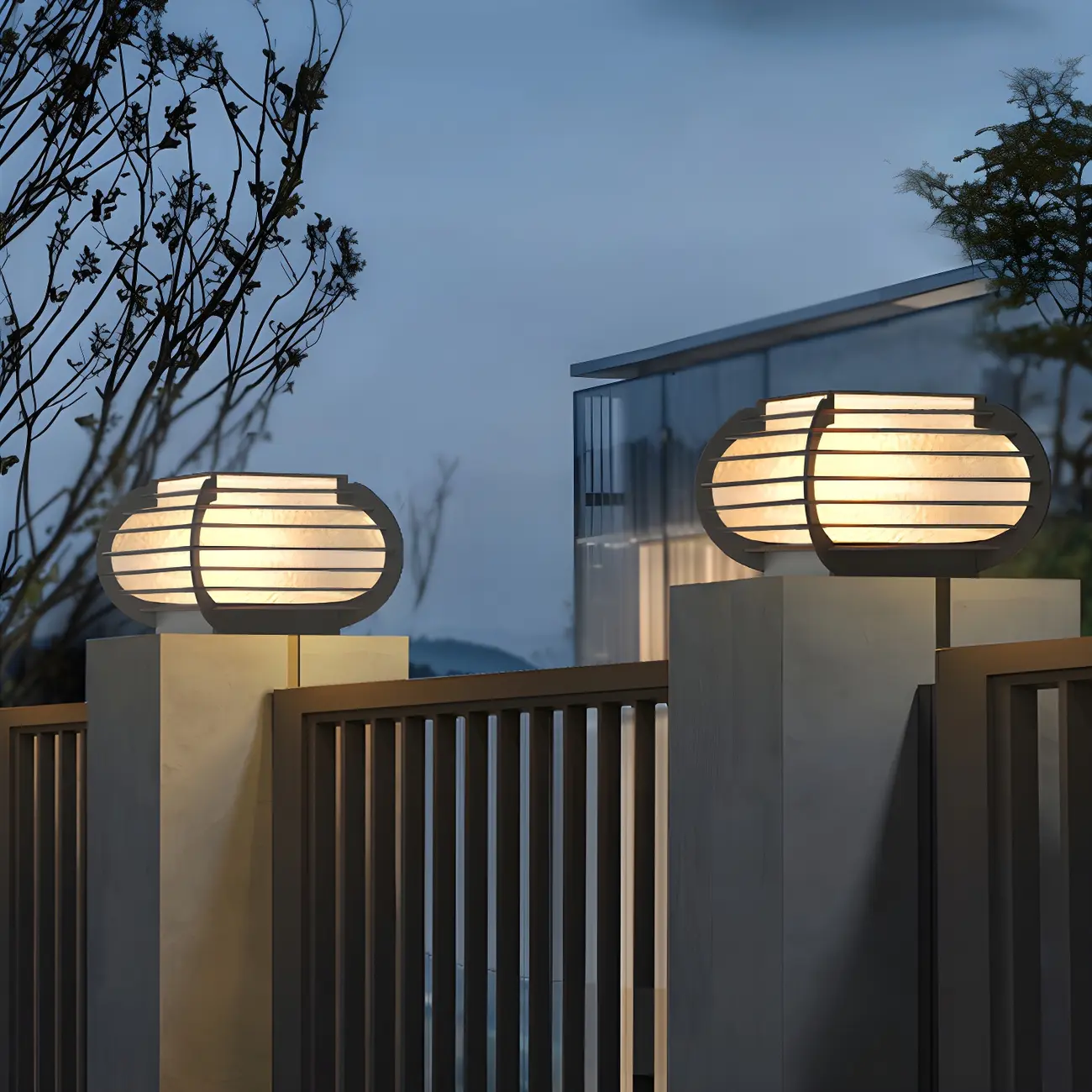 Solar Black Ribbed Metal Clear Class Post Cap Light Image - 1 | homeyfad