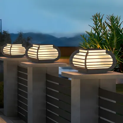 Solar Black Ribbed Metal Clear Class Post Cap Light Image - 3