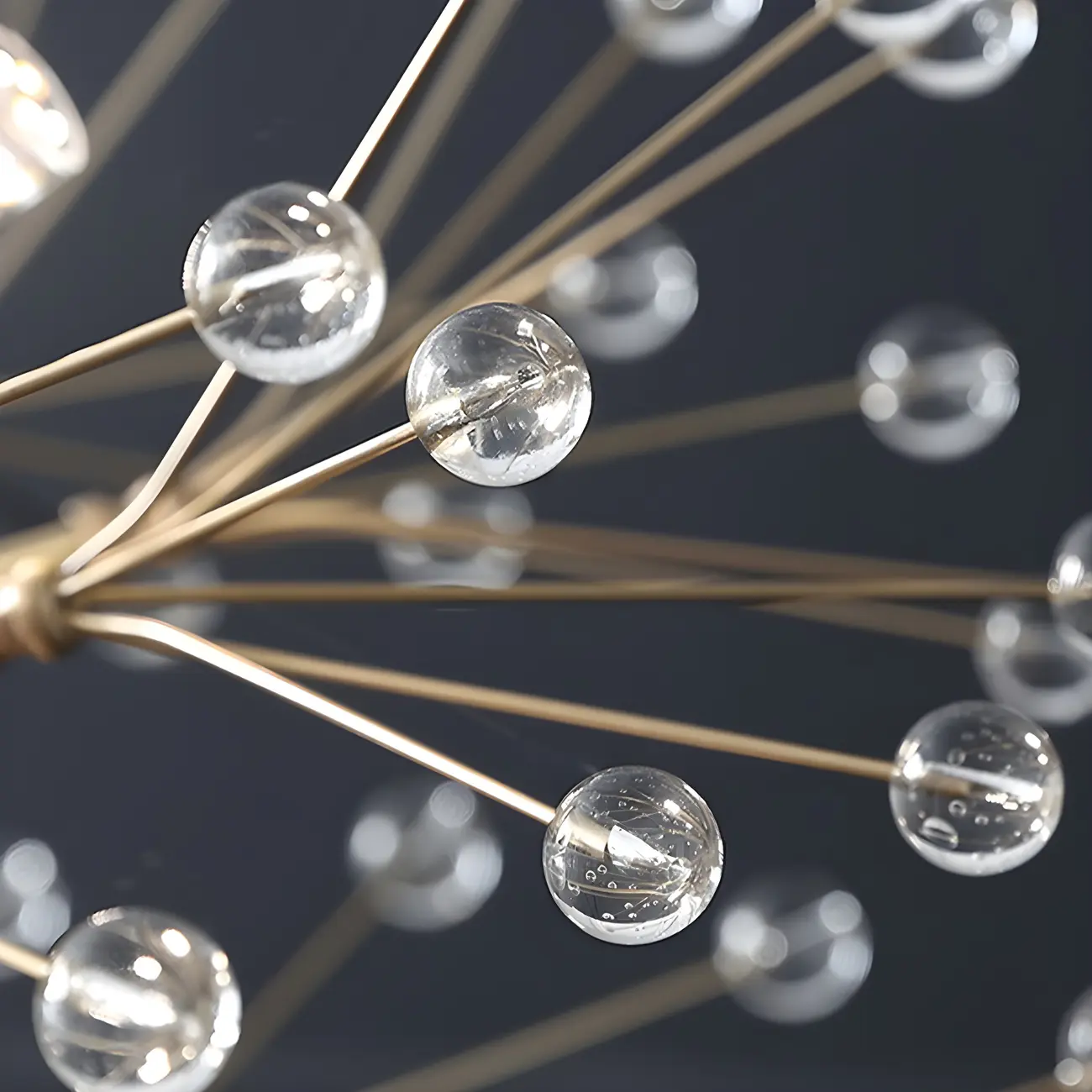 Gold Crystal Spherical Metal Modern Chandelier Image - 8 | homeyfad