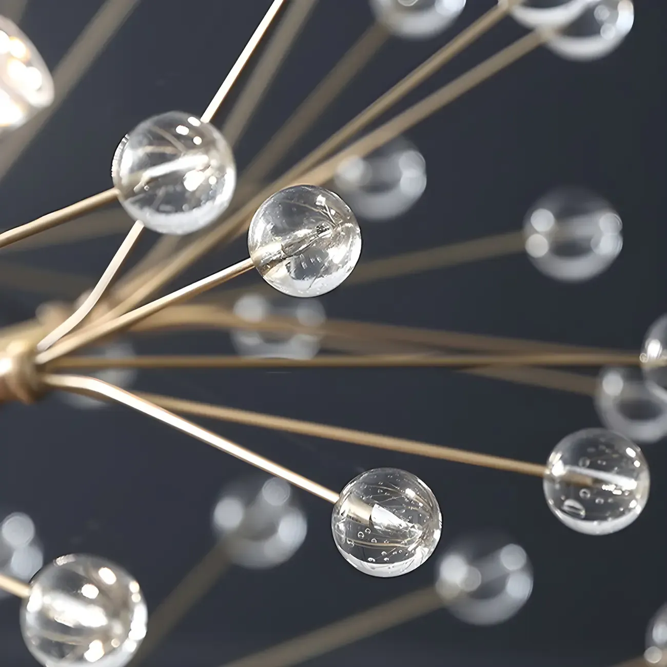 Gold Crystal Spherical Metal Modern Chandelier Image - 8