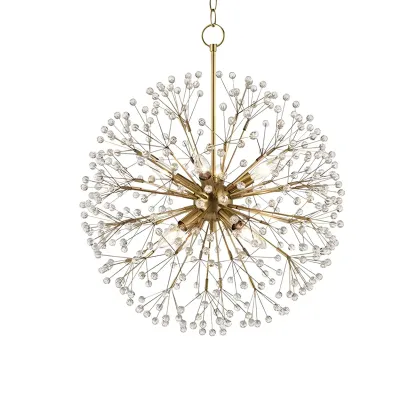 Gold Crystal Spherical Metal Modern Chandelier Image - 9