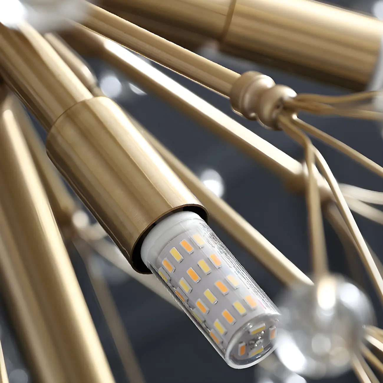 Gold Crystal Spherical Metal Modern Chandelier Image - 13 | homeyfad