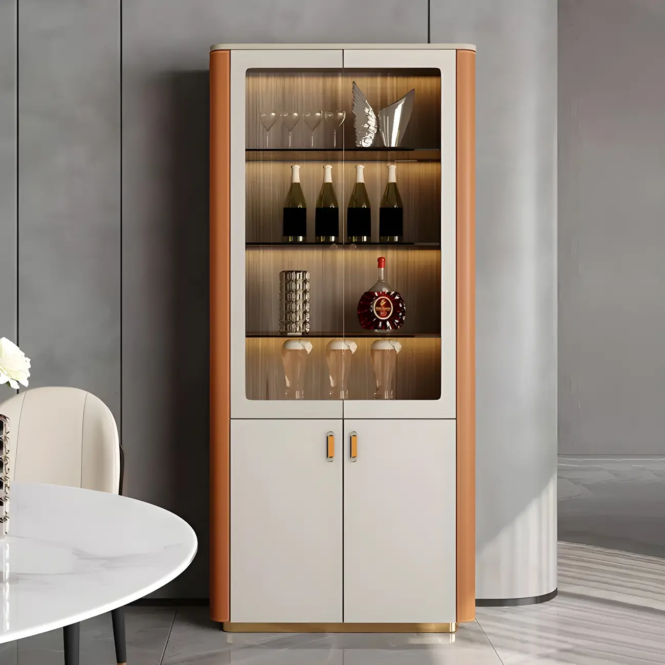 Durable Wooden Display Cabinet with Glass Doors for Home Decor Image - 5 | homeyfad