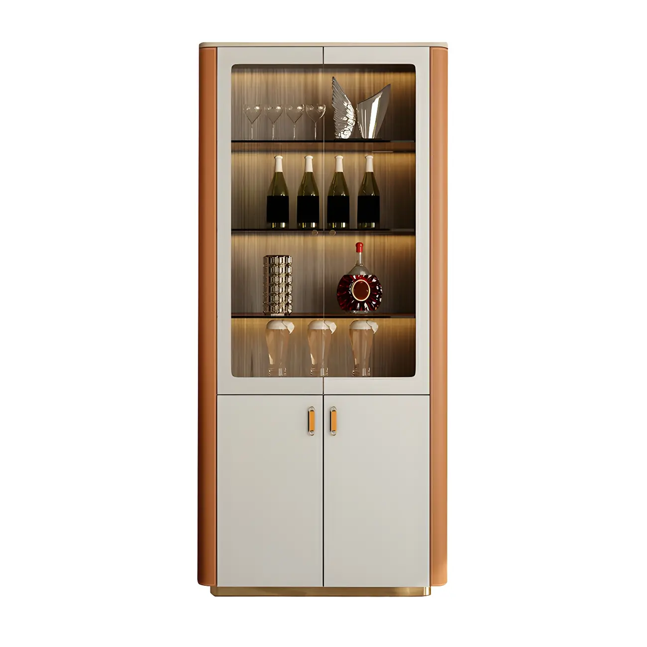 Durable Wooden Display Cabinet with Glass Doors for Home Decor Image - 10 | homeyfad