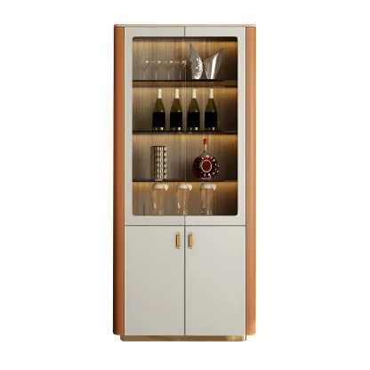 Durable Wooden Display Cabinet with Glass Doors for Home Decor Image - 10