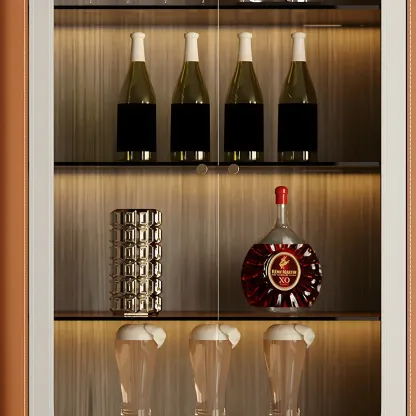 Durable Wooden Display Cabinet with Glass Doors for Home Decor Image - 13