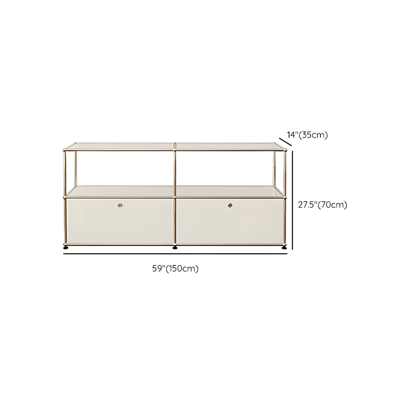 Minimalist White Wooden Dresser with Stainless Frame for Home Image - 19 | homeyfad
