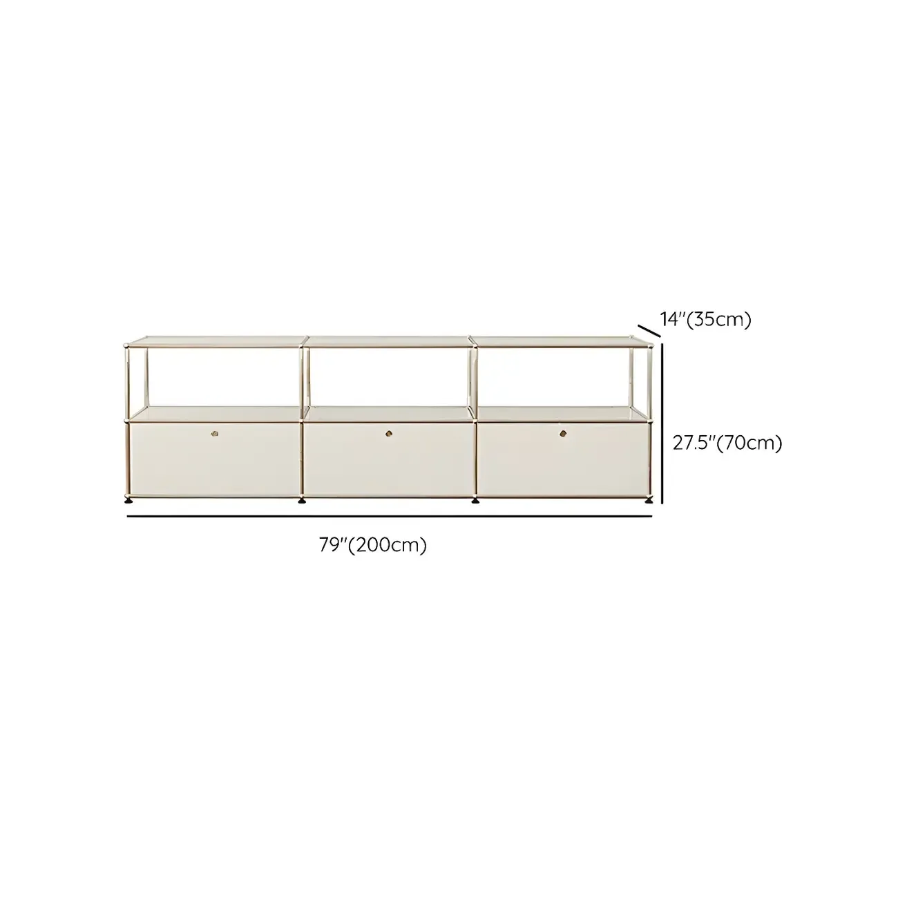 Minimalist White Wooden Dresser with Stainless Frame for Home Image - 20