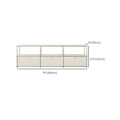 Minimalist White Wooden Dresser with Stainless Frame for Home Image - 20
