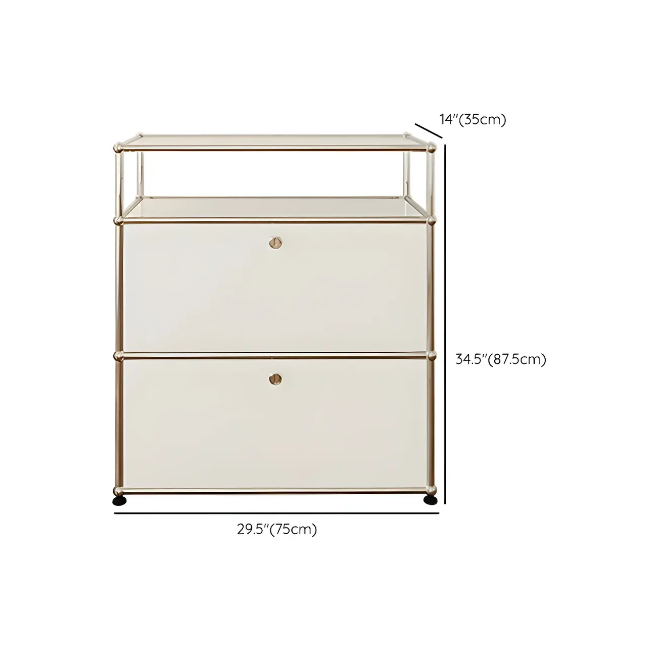 Minimalist White Wooden Dresser with Stainless Frame for Home Image - 21 | homeyfad