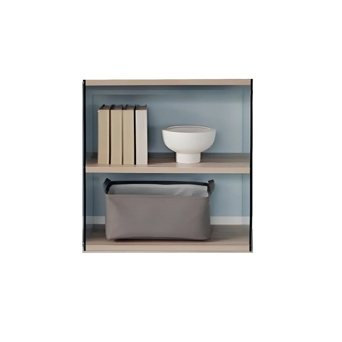 Trendy Glass and Wood Open Display Etagere Bookcase Image - 3 | homeyfad