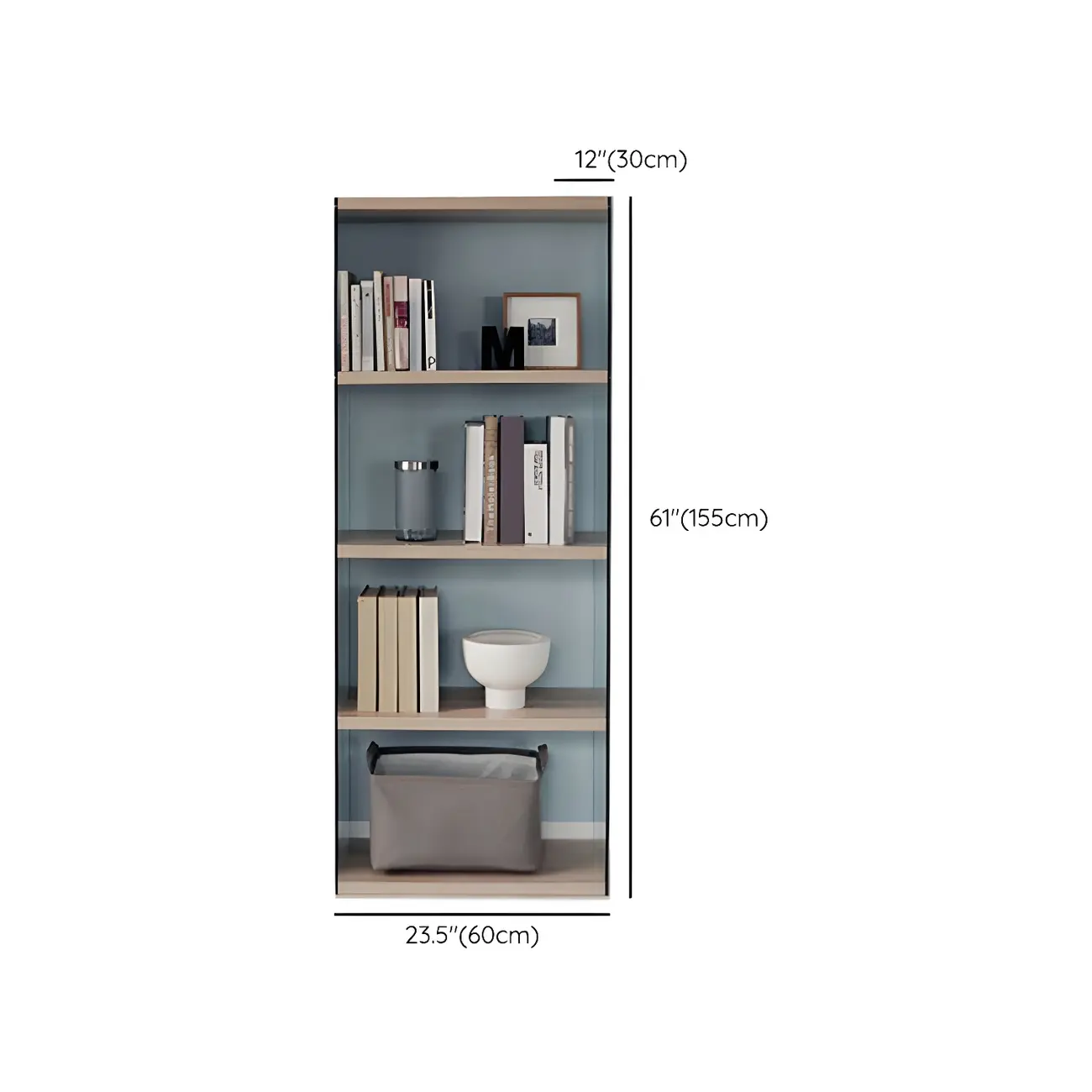 Trendy Glass and Wood Open Display Etagere Bookcase #size | homeyfad