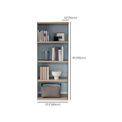 Trendy Glass and Wood Open Display Etagere Bookcase #size