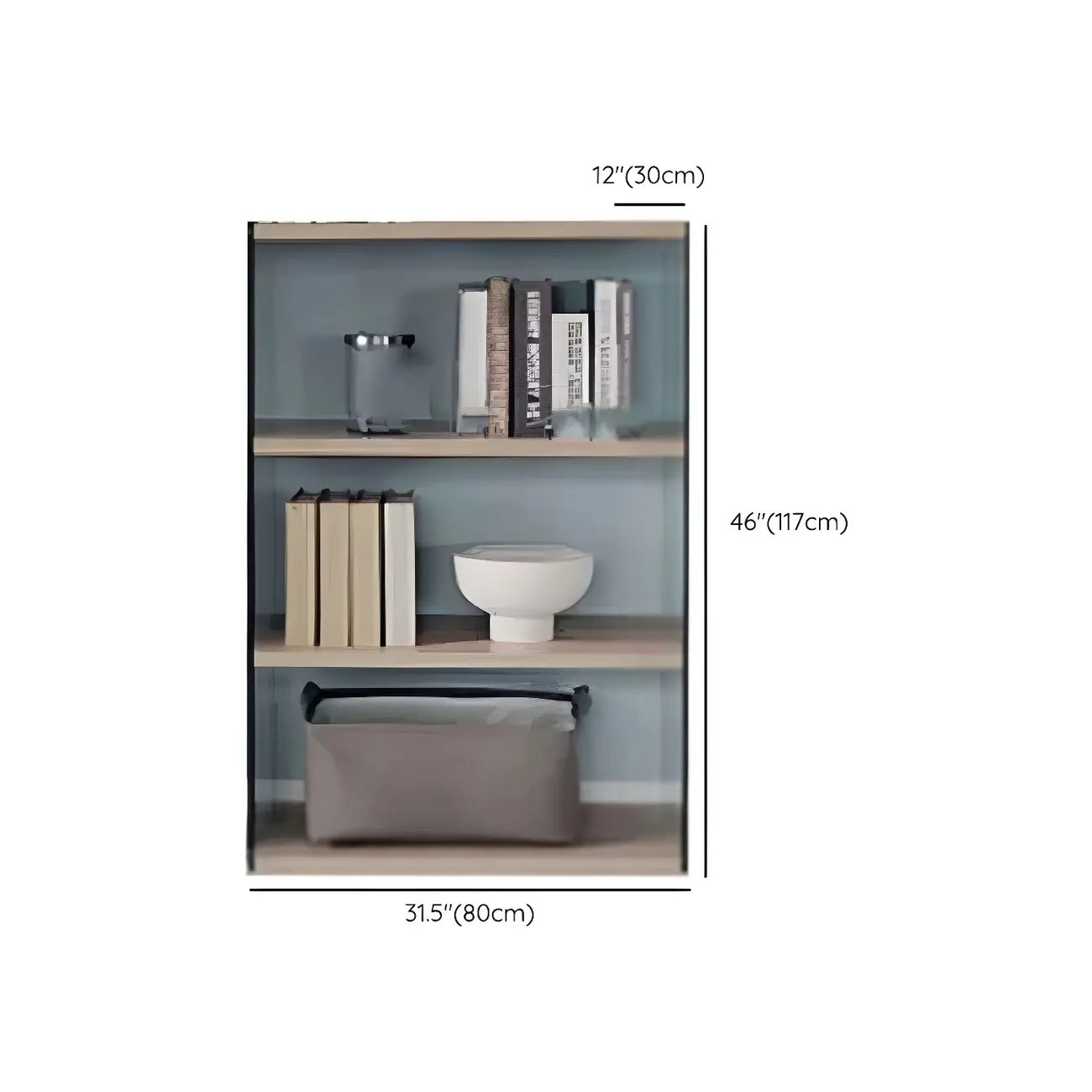 Trendy Glass and Wood Open Display Etagere Bookcase Image - 15 | homeyfad