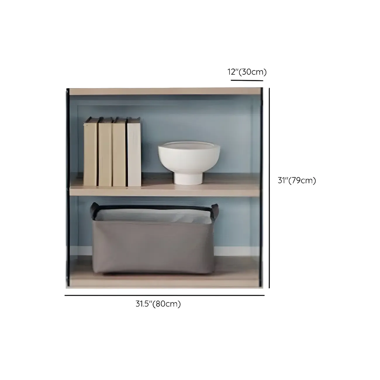 Trendy Glass and Wood Open Display Etagere Bookcase Image - 16