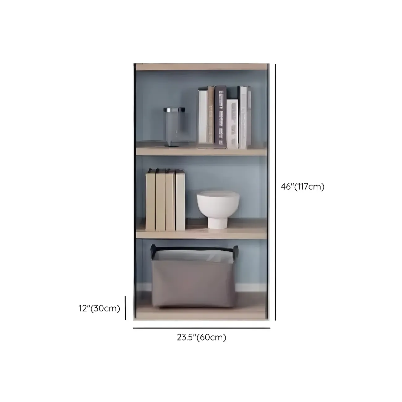 Trendy Glass and Wood Open Display Etagere Bookcase Image - 18