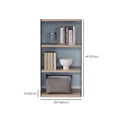 Trendy Glass and Wood Open Display Etagere Bookcase Image - 18