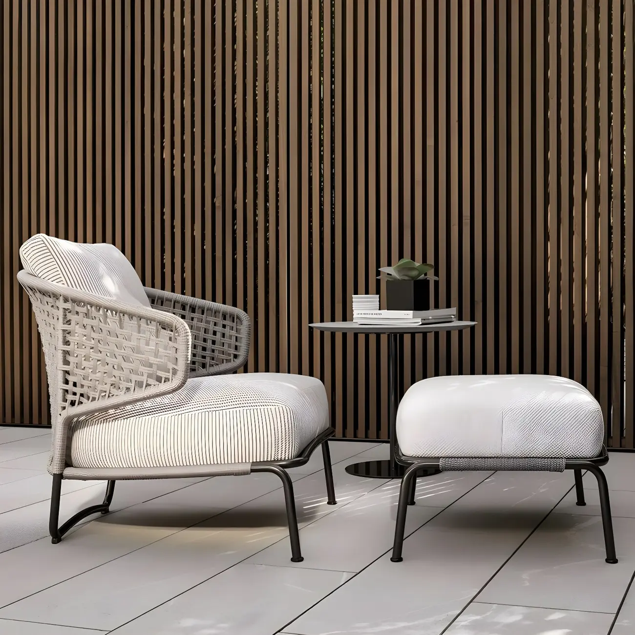 Modern Wicker Patio Sofa with Cushions for Outdoors Image - 1 | homeyfad