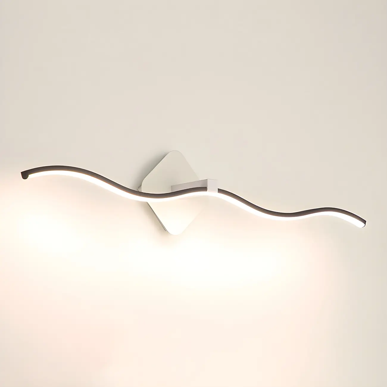 Wave LED Vanity Light with Silica Shade for Bathroom Image - 9 | homeyfad