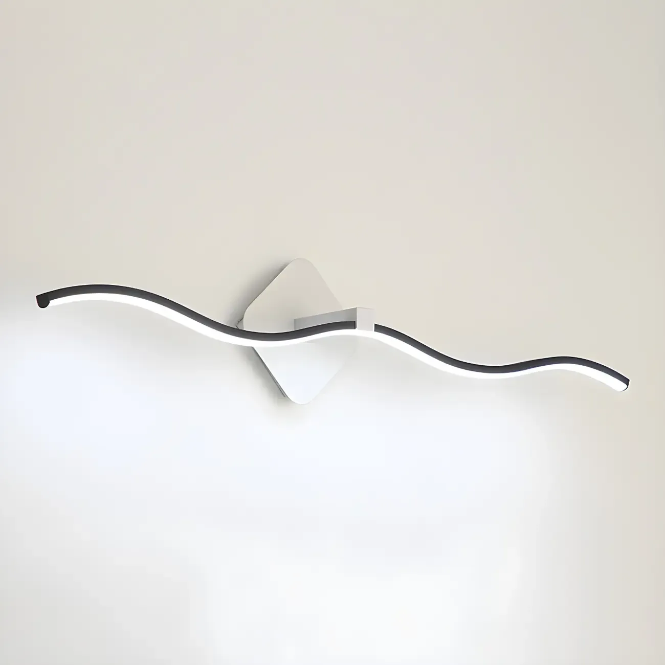 Wave LED Vanity Light with Silica Shade for Bathroom Image - 10