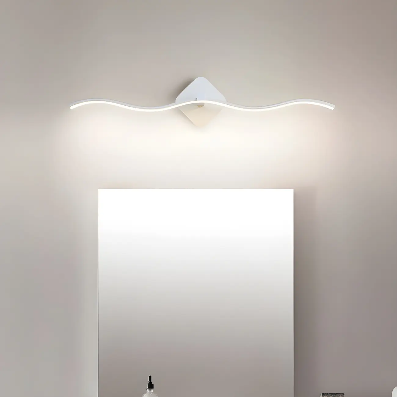 Wave LED Vanity Light with Silica Shade for Bathroom Image - 5 | homeyfad