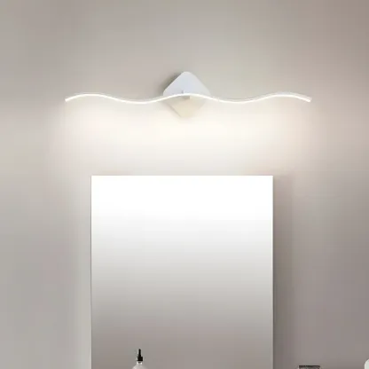 Wave LED Vanity Light with Silica Shade for Bathroom Image - 5