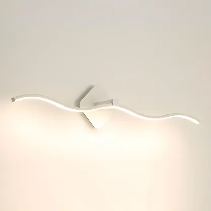 Wave LED Vanity Light with Silica Shade for Bathroom Image - 11