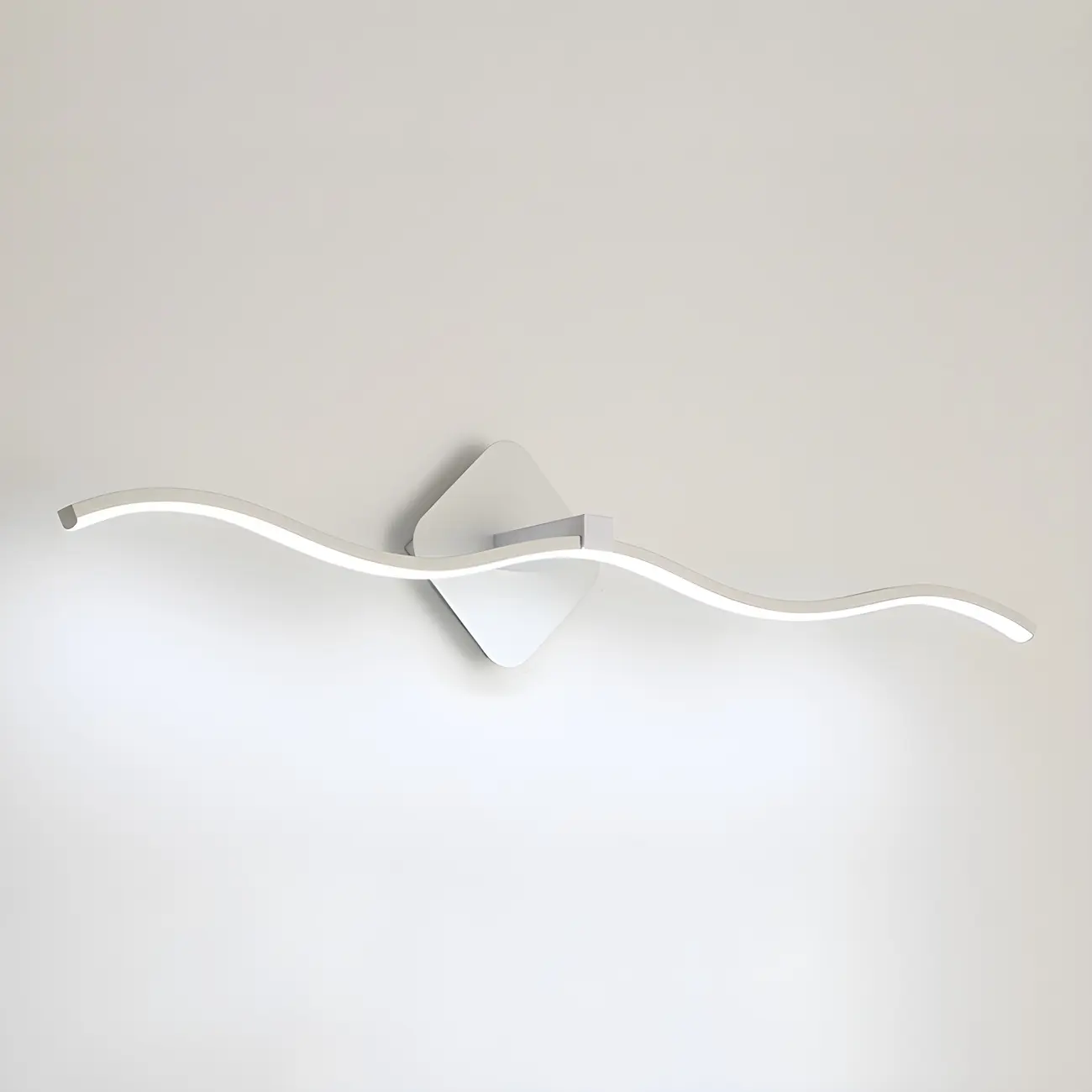 Wave LED Vanity Light with Silica Shade for Bathroom Image - 12 | homeyfad