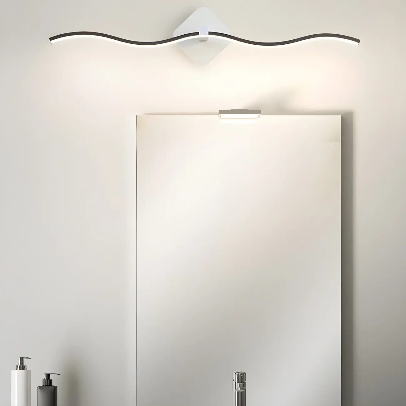 Wave LED Vanity Light with Silica Shade for Bathroom Image - 8 | homeyfad