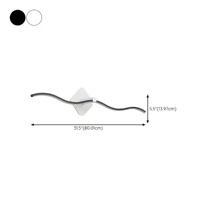 Wave LED Vanity Light with Silica Shade for Bathroom Image - 20