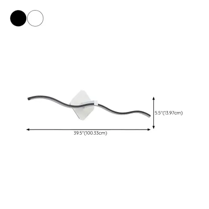 Wave LED Vanity Light with Silica Shade for Bathroom Image - 21