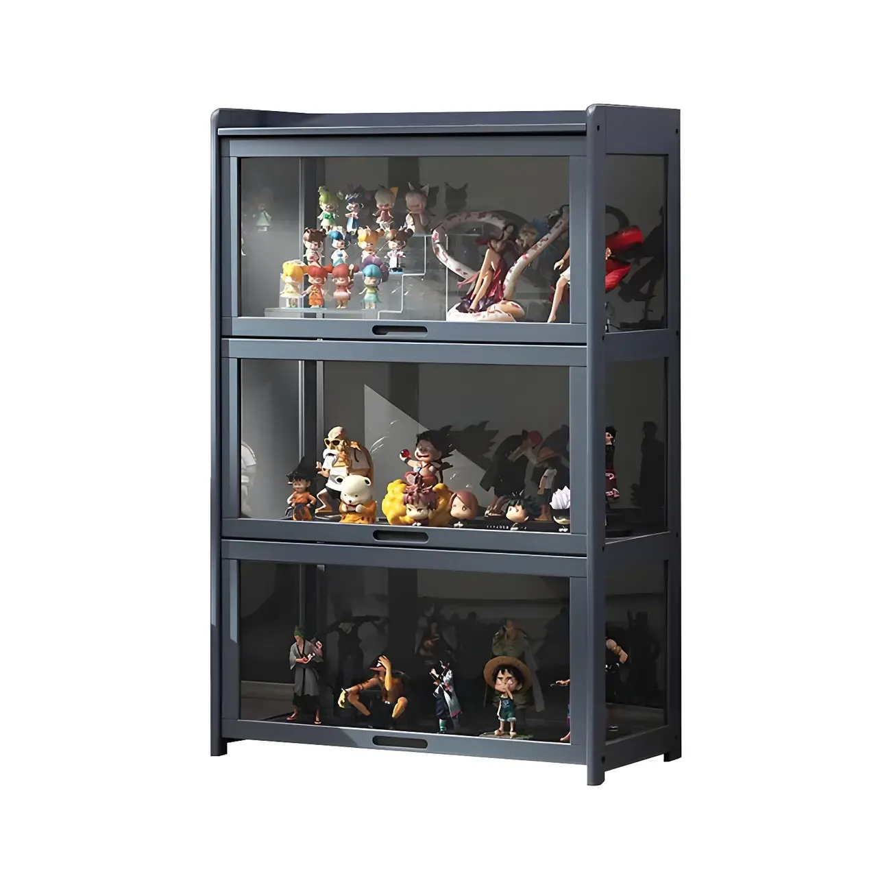 Rustic Natural Bamboo Corner Curio Display Cabinet Image - 7