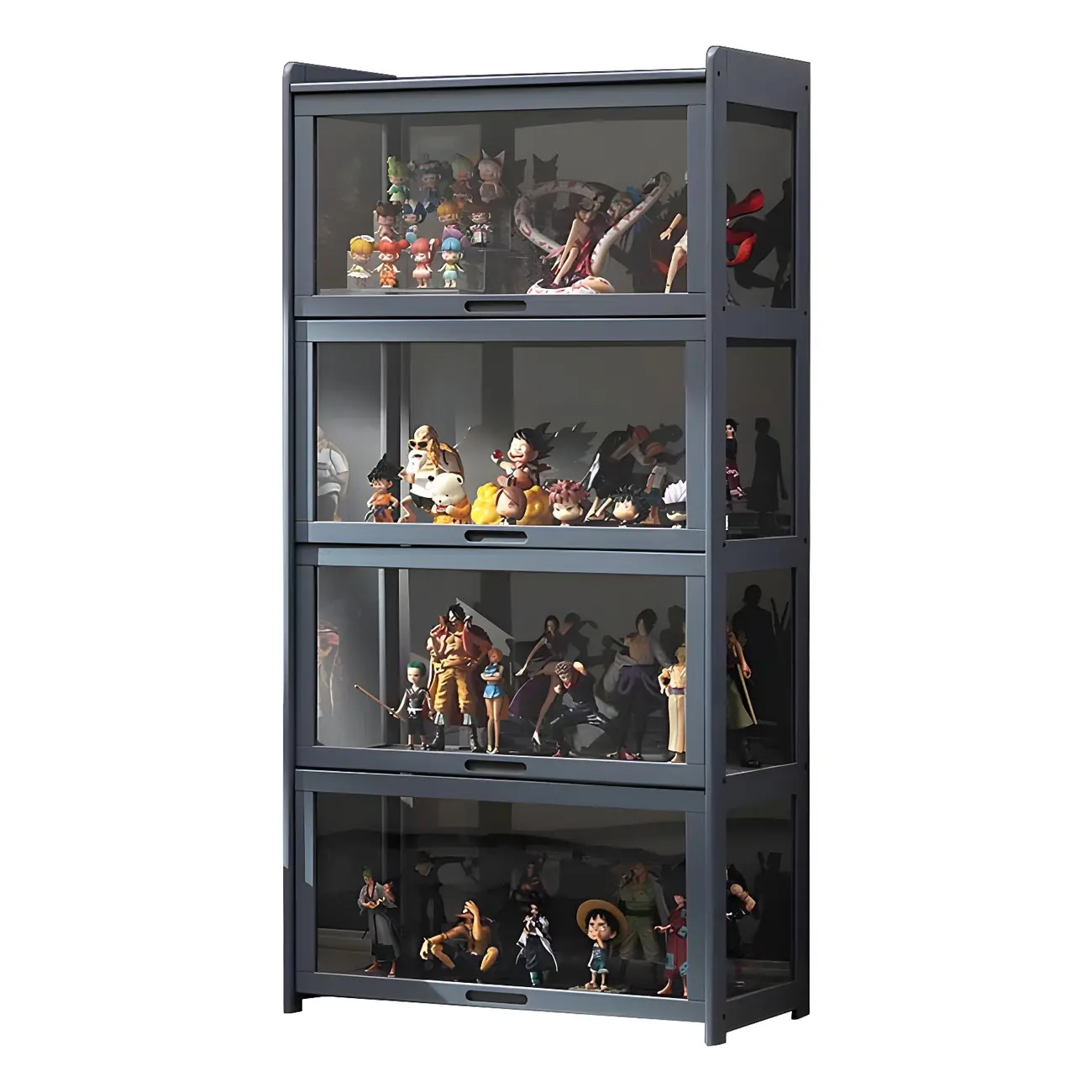 Rustic Natural Bamboo Corner Curio Display Cabinet Image - 10 | homeyfad