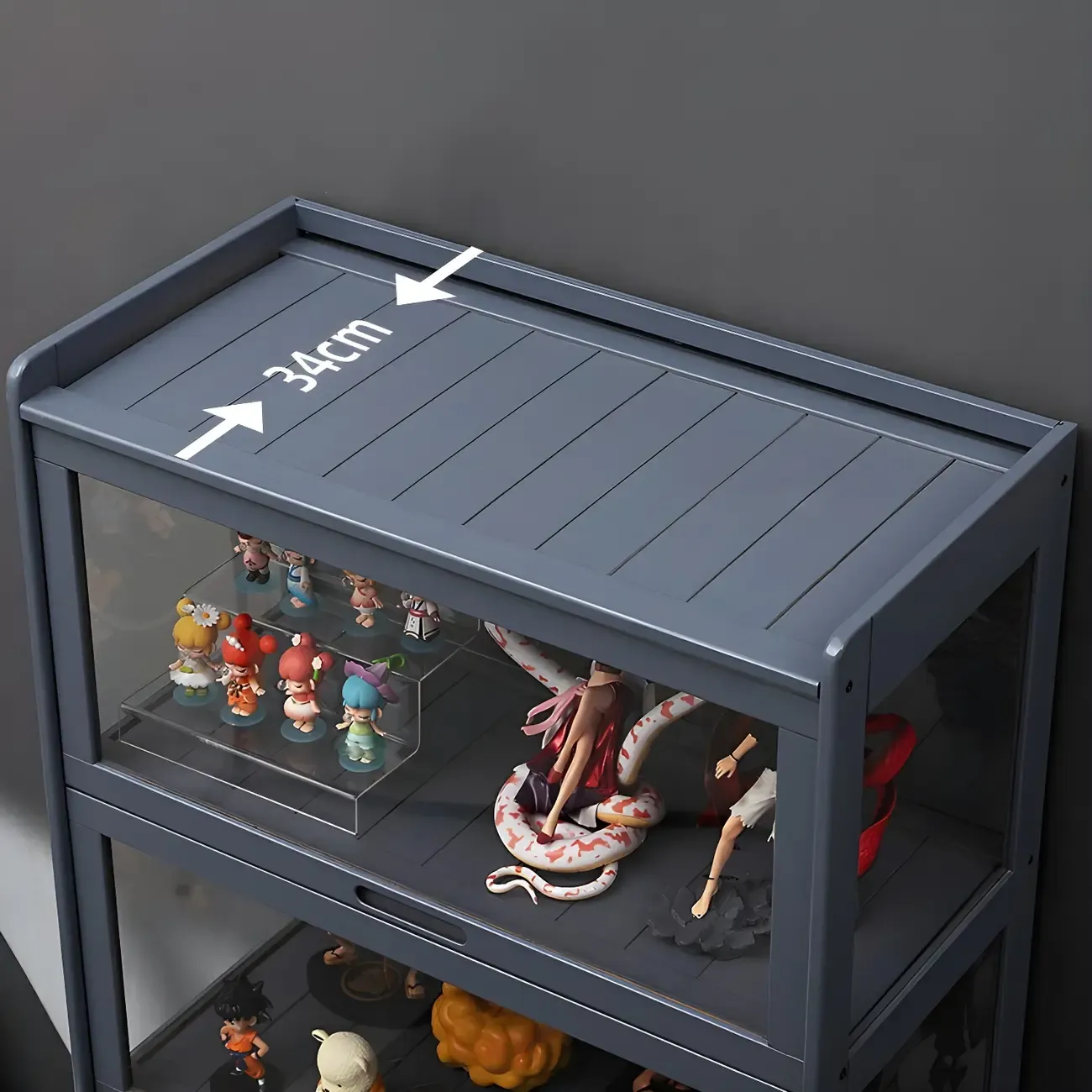 Rustic Natural Bamboo Corner Curio Display Cabinet Image - 13