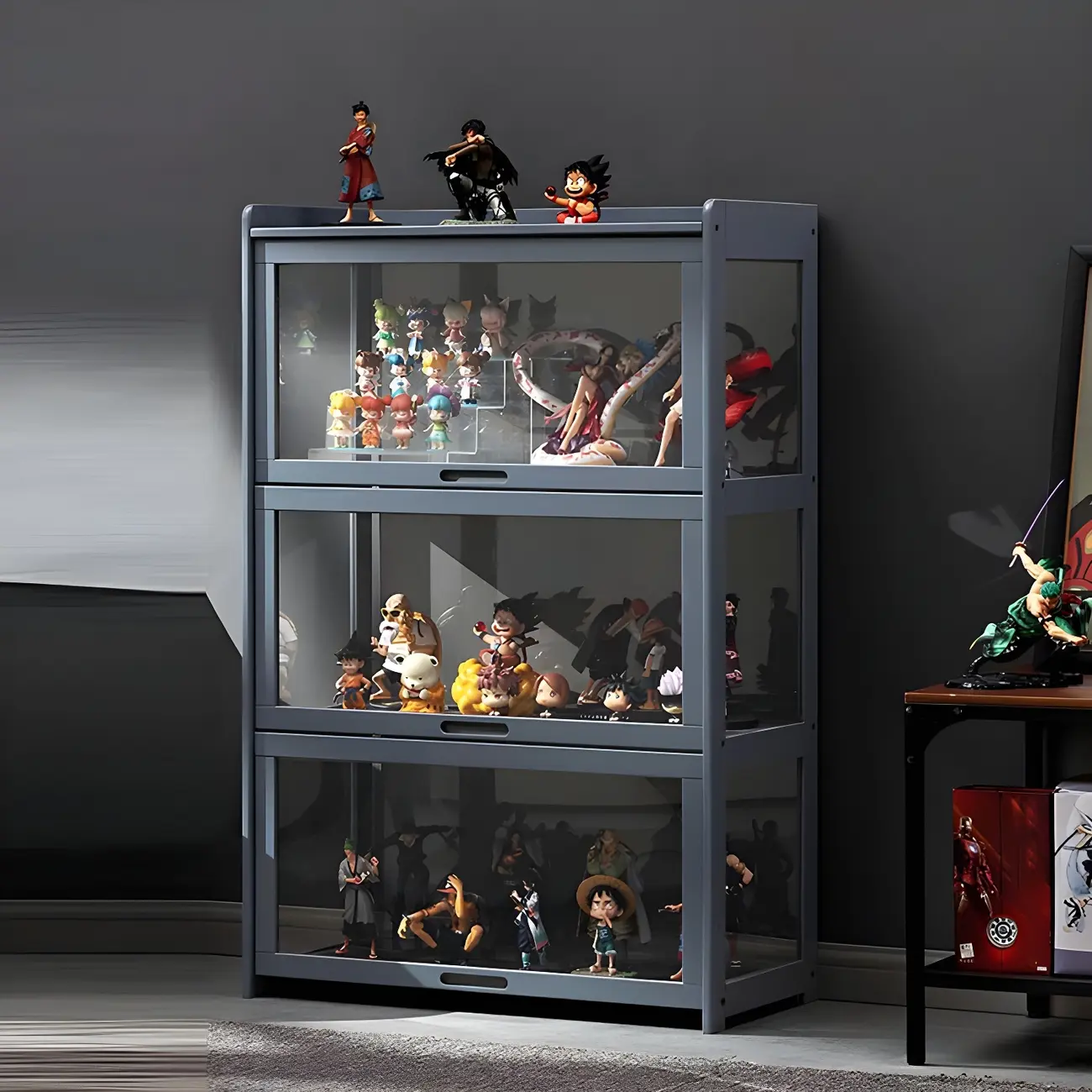 Rustic Natural Bamboo Corner Curio Display Cabinet Image - 19 | homeyfad