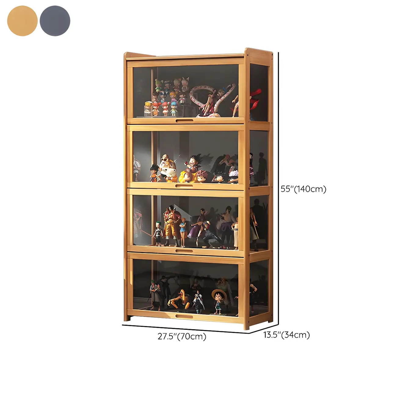 Rustic Natural Bamboo Corner Curio Display Cabinet Image - 23 | homeyfad