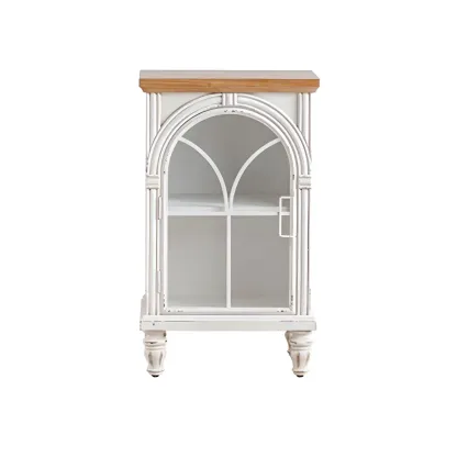 French Country Rectangular Metal Display Bookcase with Shelves Image - 4