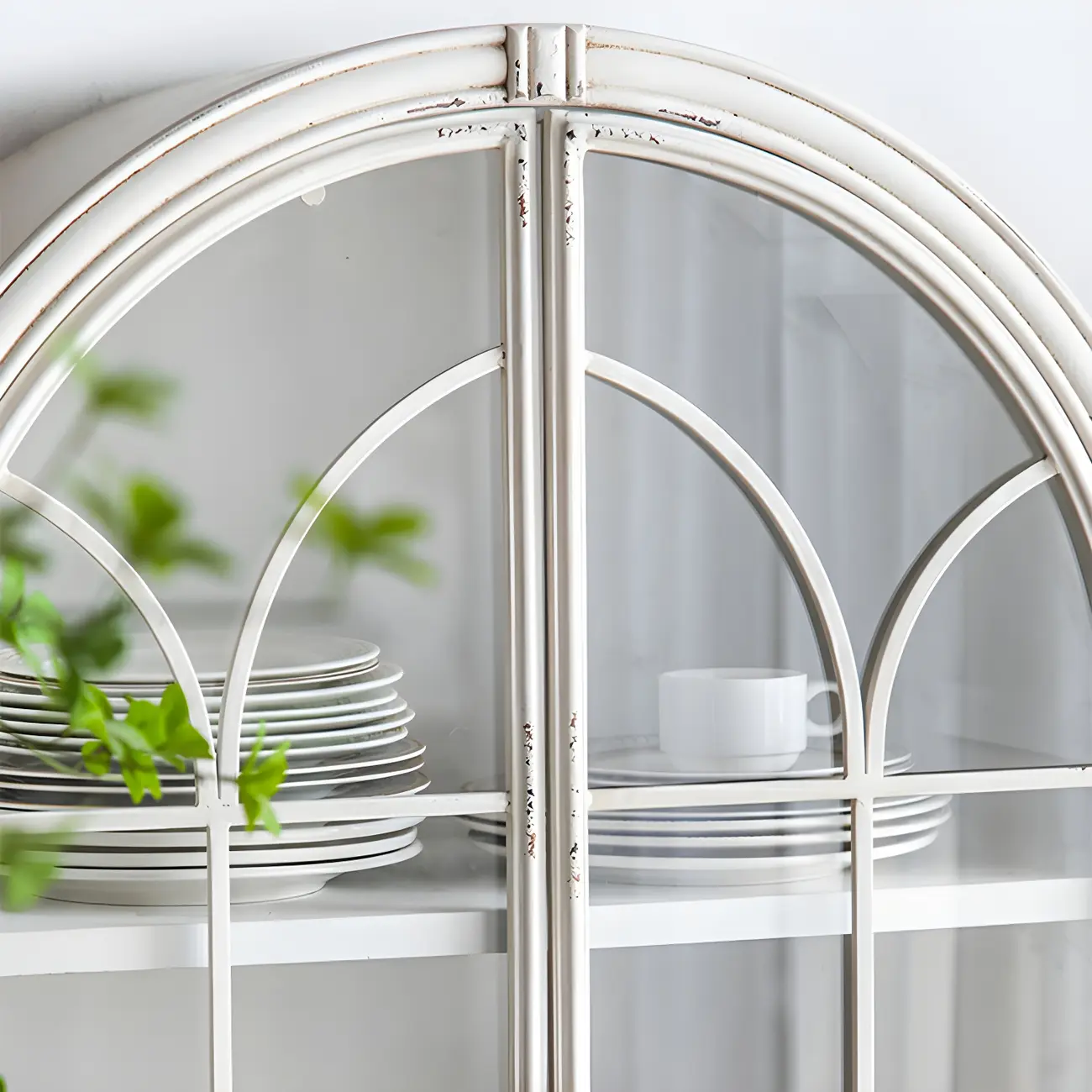 French Country Rectangular Metal Display Bookcase with Shelves Image - 8 | homeyfad