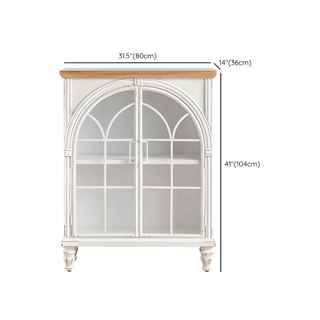 French Country Rectangular Metal Display Bookcase with Shelves Image - 14
