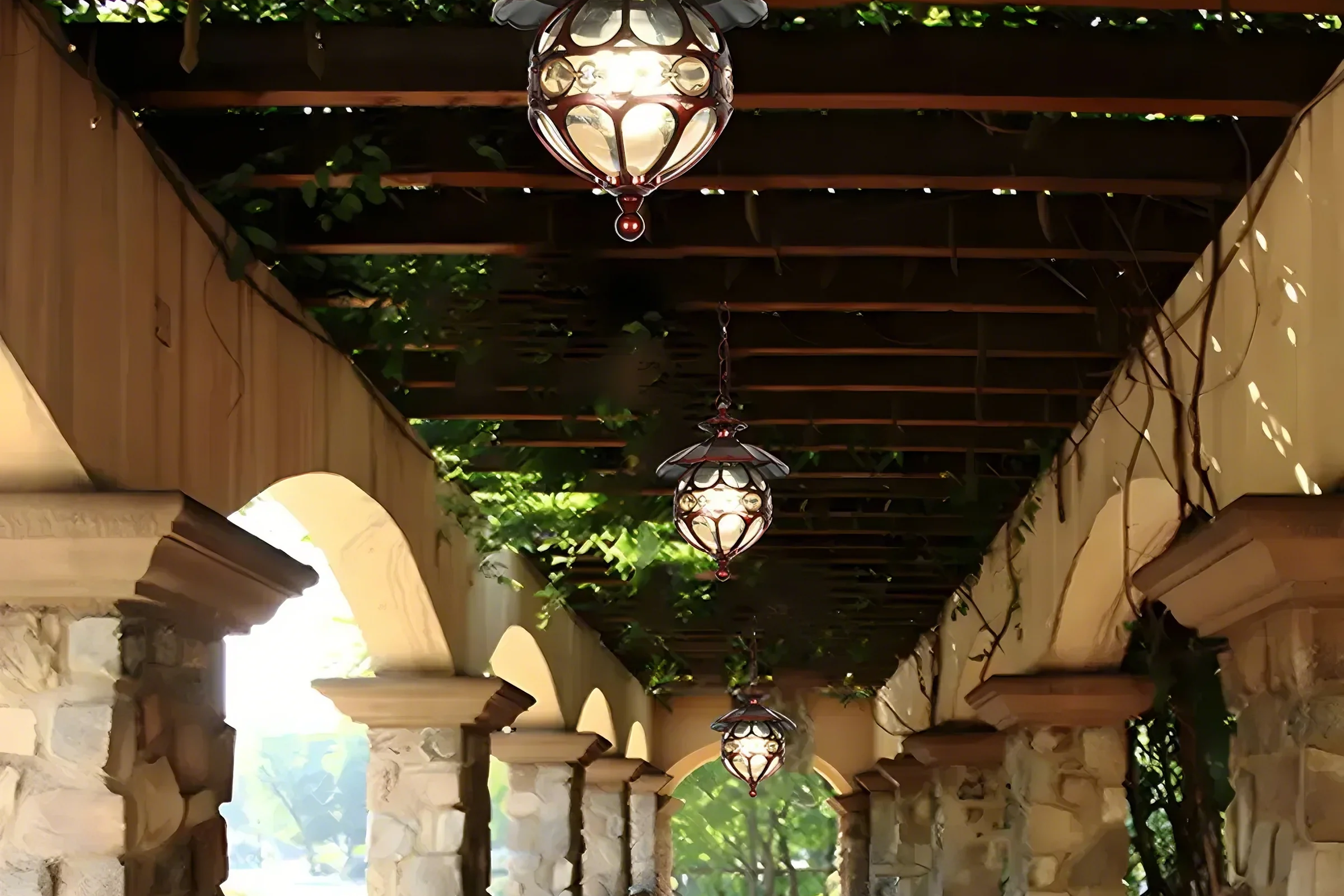vintage bronze glass globe outdoor pendant light
