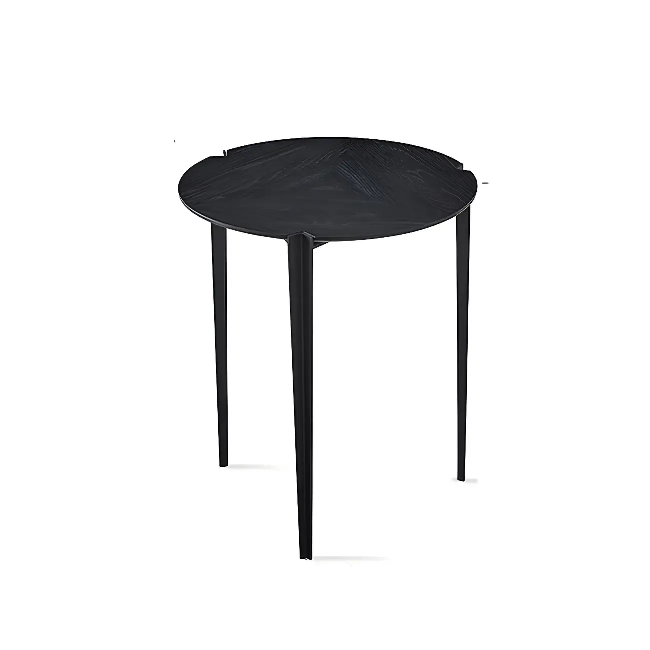 Black Scandinavian Chic Round Wood Coffee Table Image - 7
