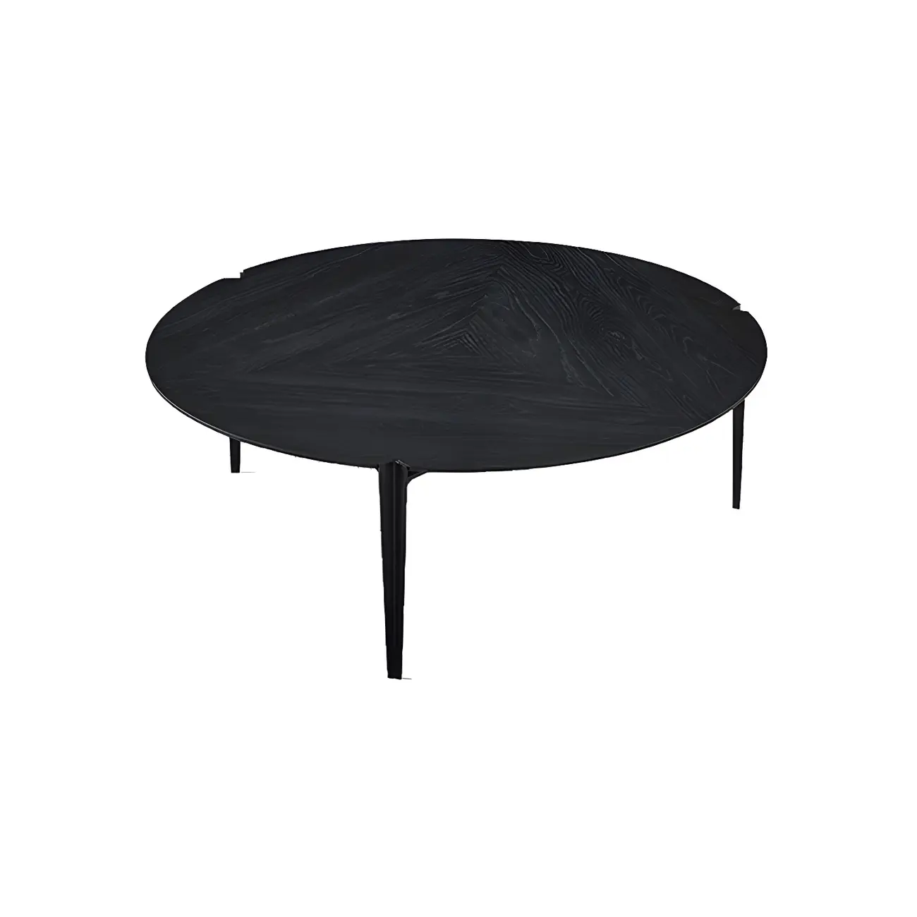 Black Scandinavian Chic Round Wood Coffee Table Image - 8 | homeyfad